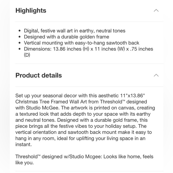 LAST NWT 11”x13.86” Christmas Tree framed wall art - Picture 9 of 14